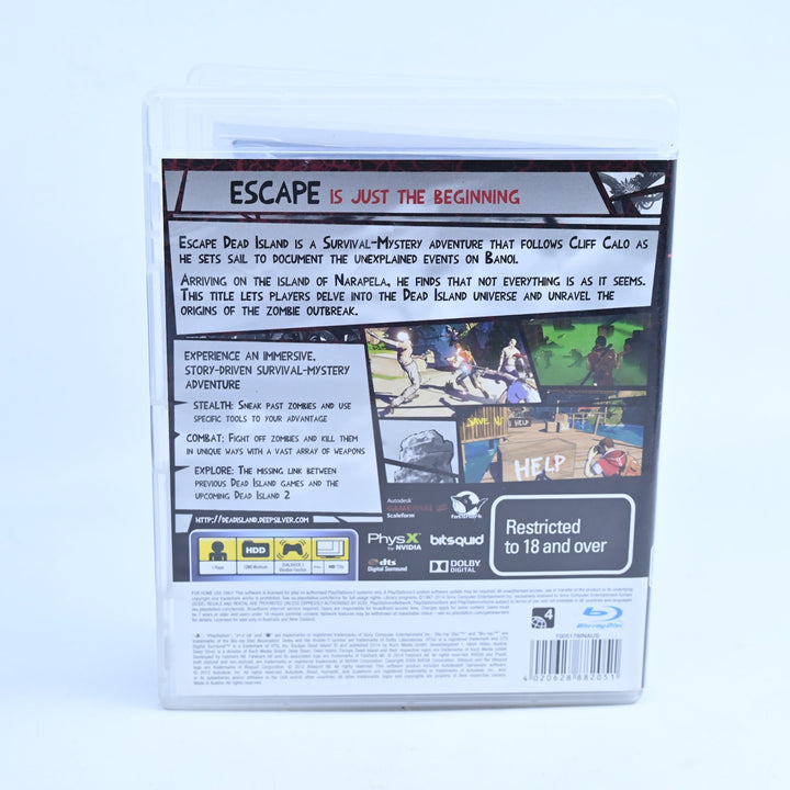 Escape Dead Island - Sony Playstation 3 / PS3 Game + Manual - MINT DISC!