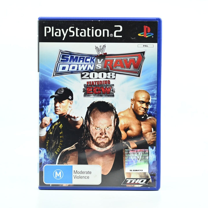 WWE SmackDown vs. Raw 2008 - Sony Playstation 2 / PS2 Game + Manual - PAL