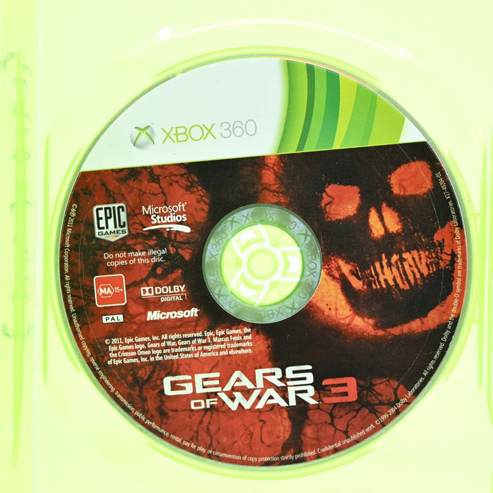 Gears of War 3 - Xbox 360 Game - Disc Only - PAL - MINT DISC!