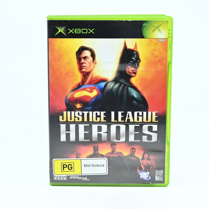 Justice League Heroes - Original Xbox Game + Manual - NEAR MINT DISC!