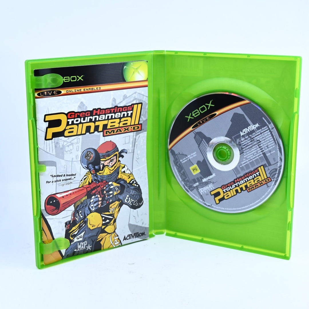Greg Hastings Tournament Paintball Max'd - Original Xbox Game + Manual - PAL