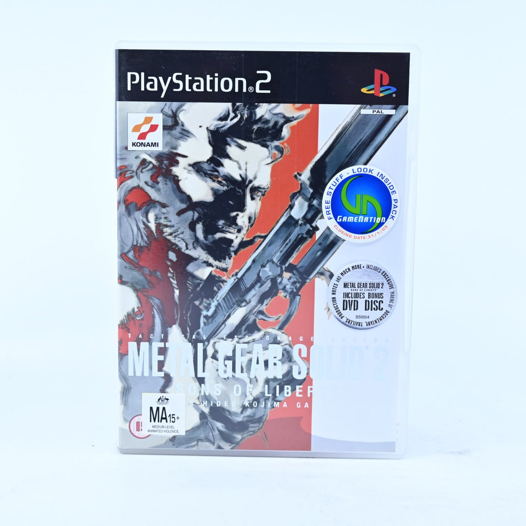 Metal Gear Solid 2: Sons of Liberty - Sony Playstation 2 / PS2 Game + Manual
