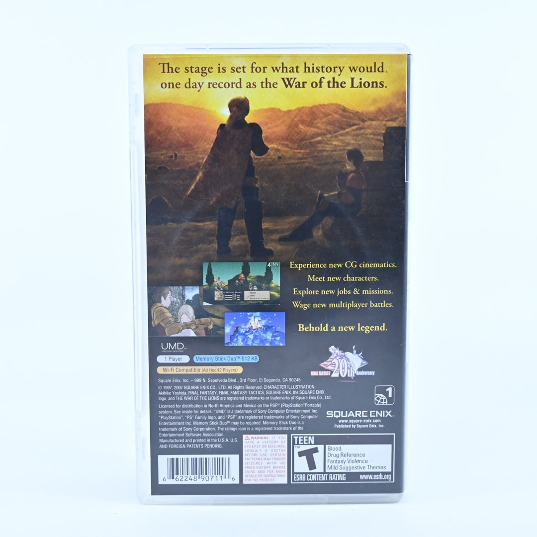 Final Fantasy Tactics: The War of the Lions - Sony PSP Game + Manual