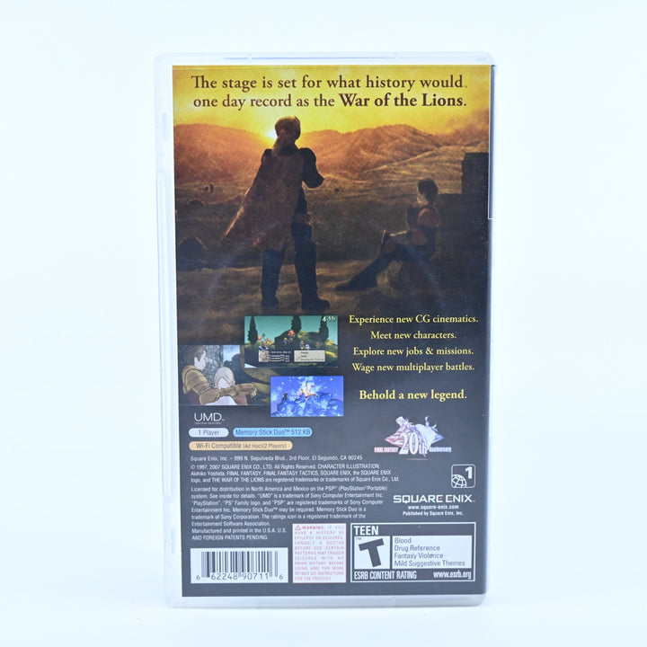 Final Fantasy Tactics: The War of the Lions - Sony PSP Game + Manual
