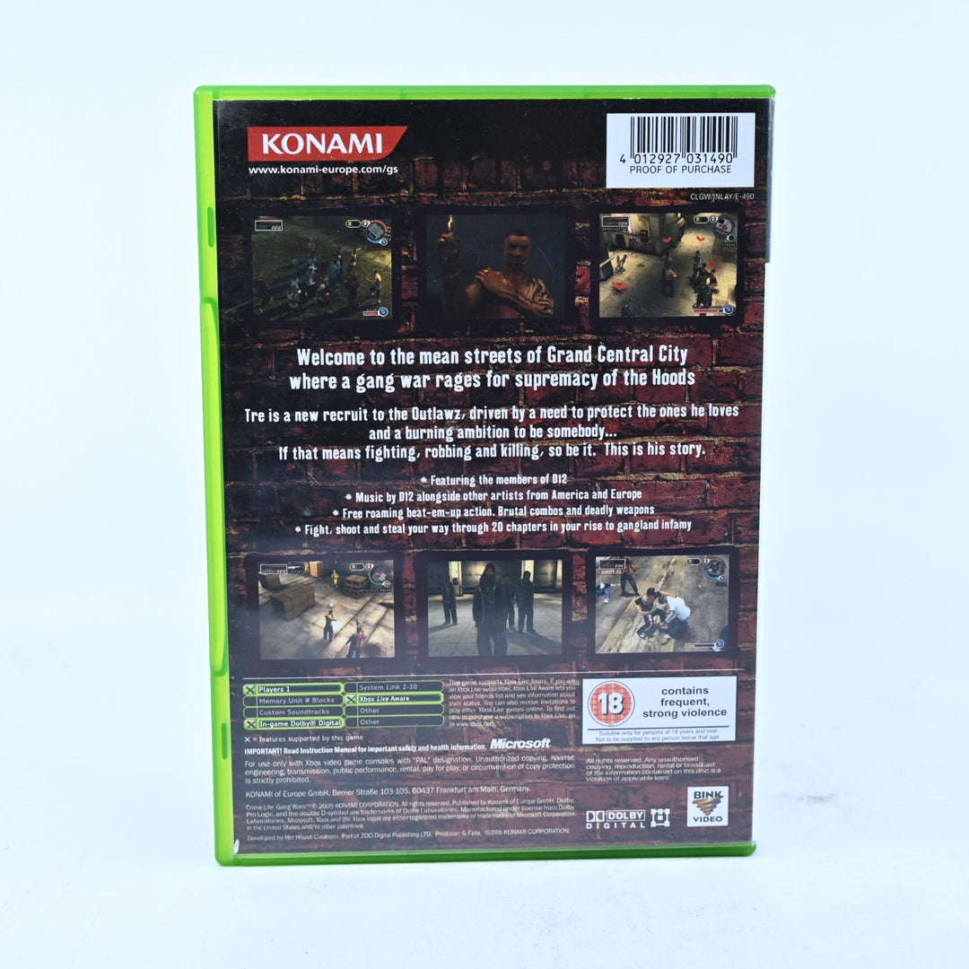 Crime Life: Gang Wars - Original Xbox Game + Manual - PAL - MINT DISC!