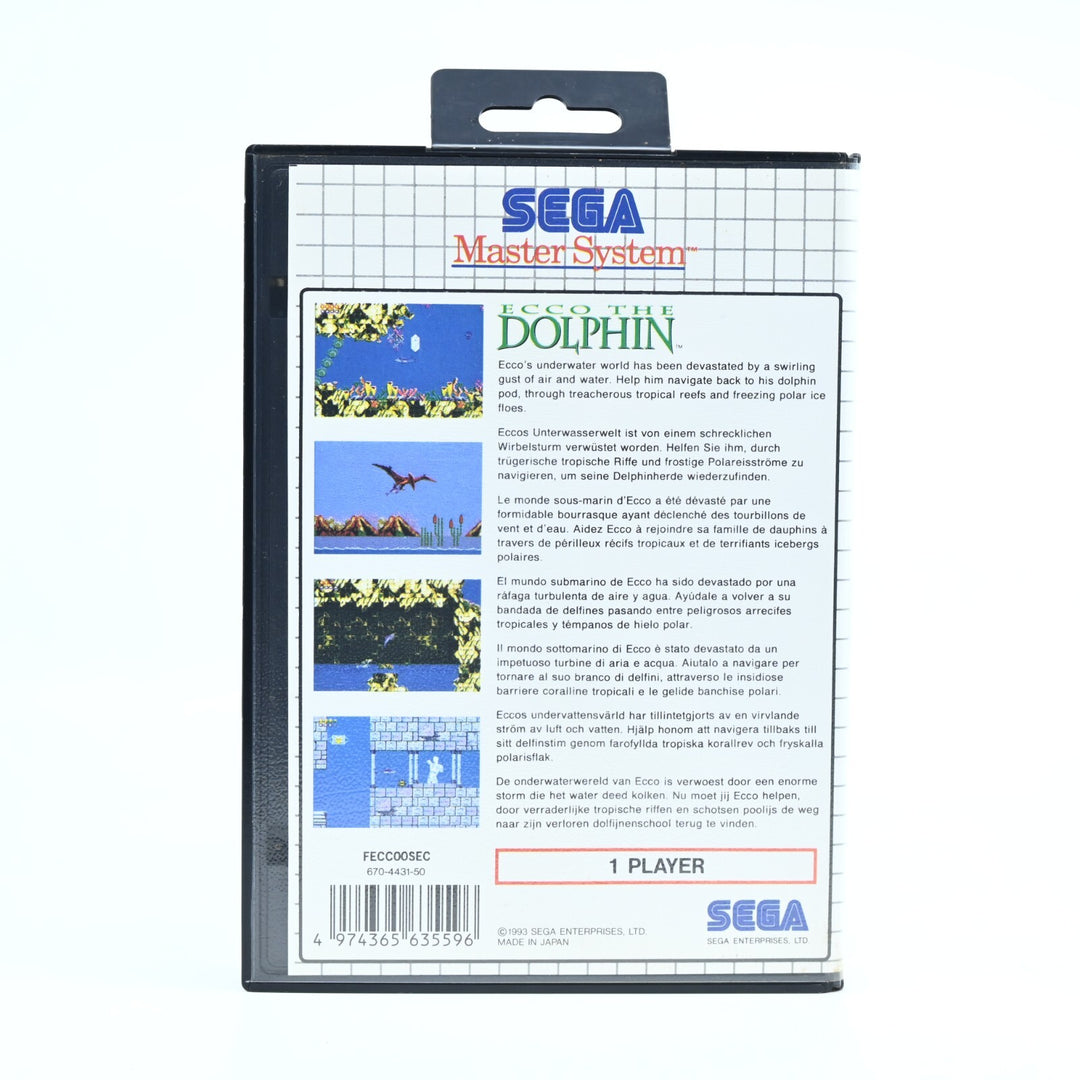 Ecco the Dolphin - Sega Master System Game + Manual - PAL - FREE POST!