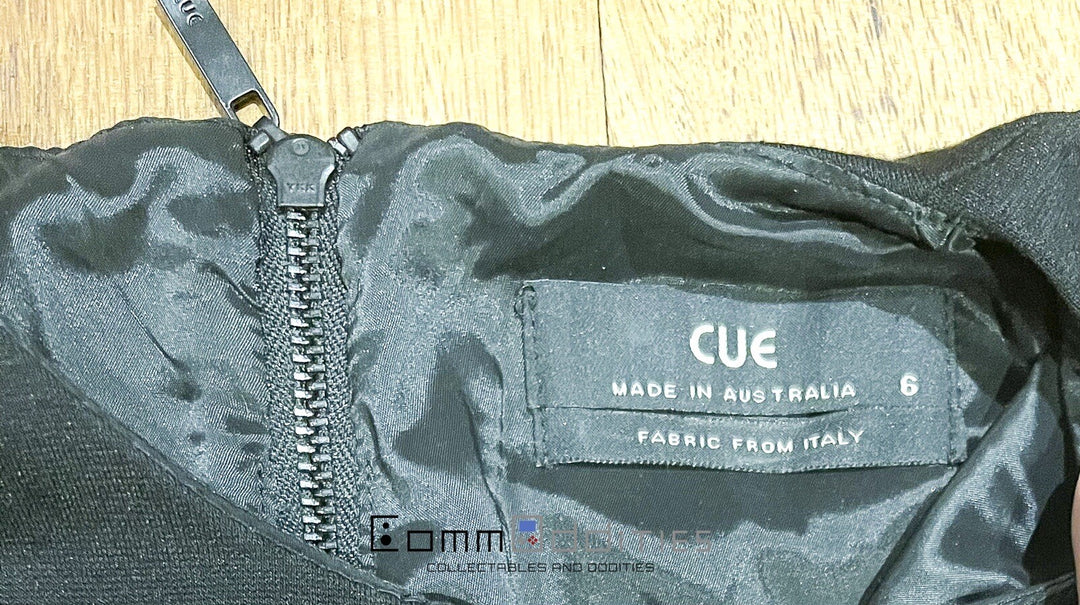 CUE Black Designer Top/ Jacket Women’s Size 6 - Australian Made Fabric Frm Italy