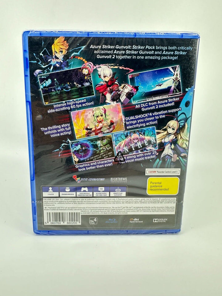 SEALED! Azure Striker Gunvolt: Striker Pack - Playstation 4 / PS4 Game