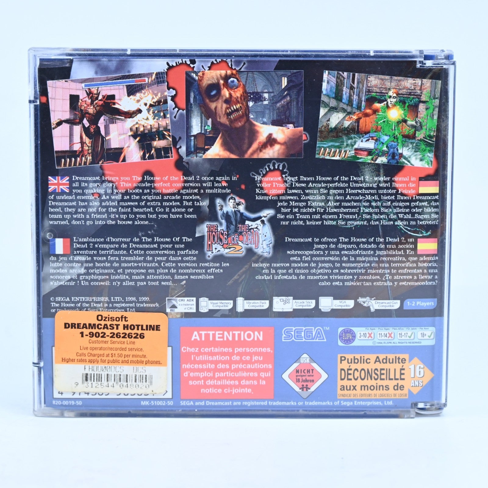 The House of the Dead 2 - Sega Dreamcast Game + Manual - PAL ...