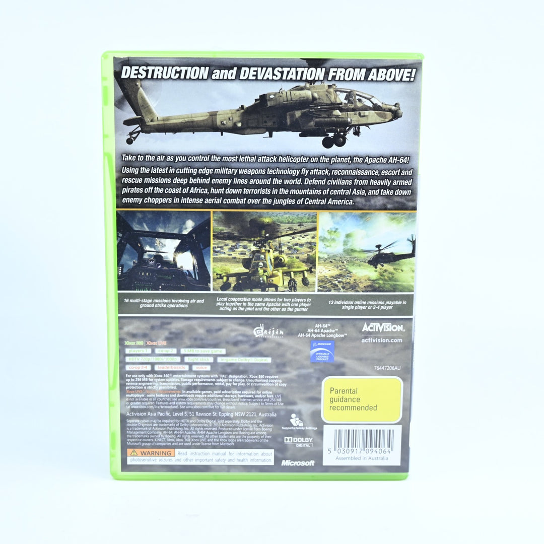 Apache Air Assault - Xbox 360 Game + Manual - PAL - MINT DISC!