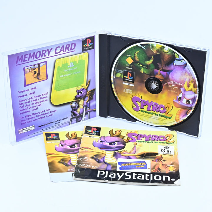 Spyro 2: Gateway to Glimmer - Sony Playstation 1 / PS1 Game + Manual