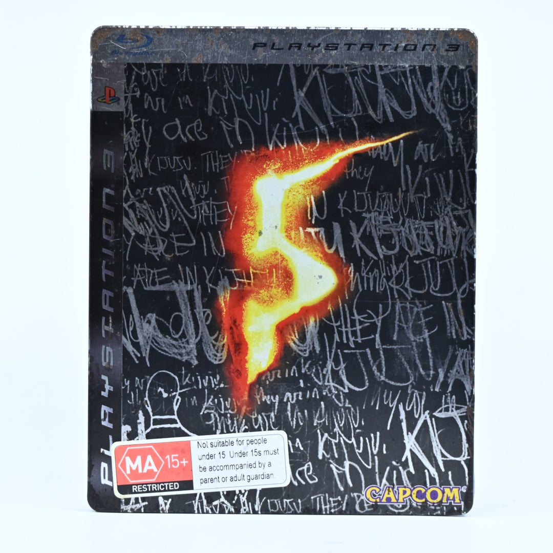 Resident Evil 5 - Sony Playstation 3 / PS3 Game + Steelbook + Manual - FREE POST