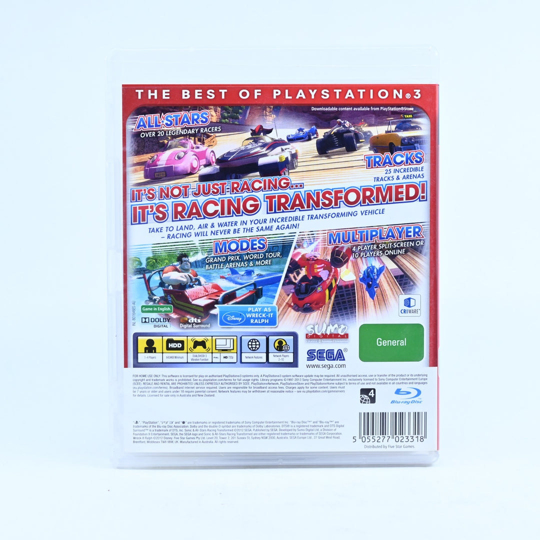 Sonic & All Stars Racing Transformed - Sony Playstation 3 / PS3 Game + Manual