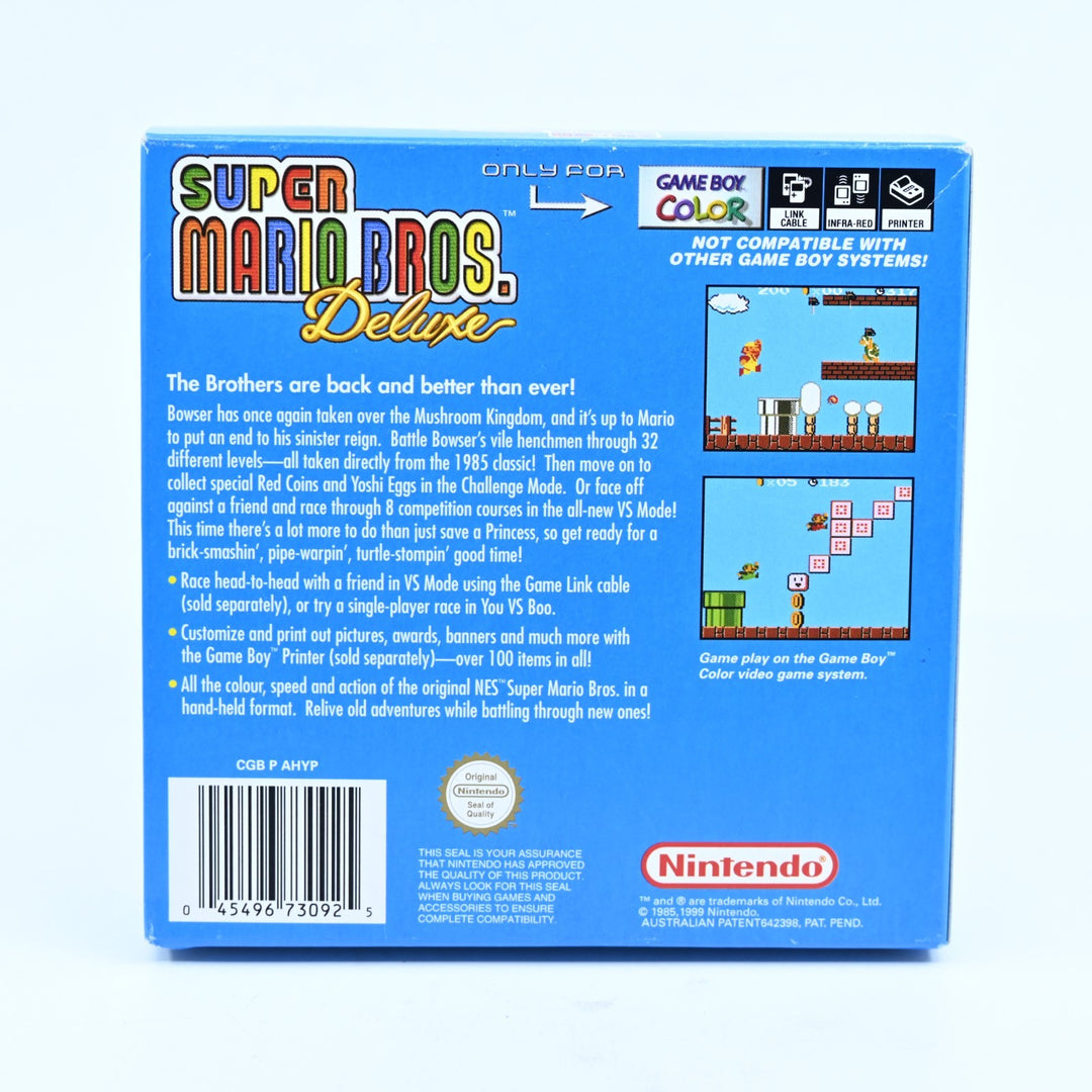 Super Mario Bros. Deluxe - Nintendo Gameboy Color Boxed Game - PAL - NEW BATTERY