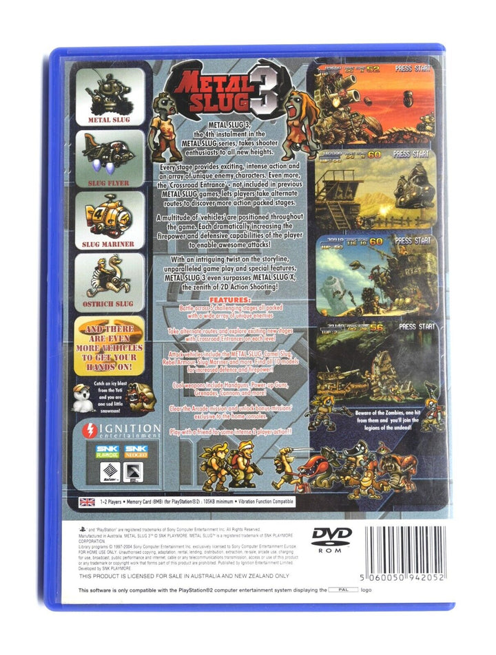 Metal Slug 3 #1 - Sony Playstation 2 / PS2 Game - PAL - FREE POST!