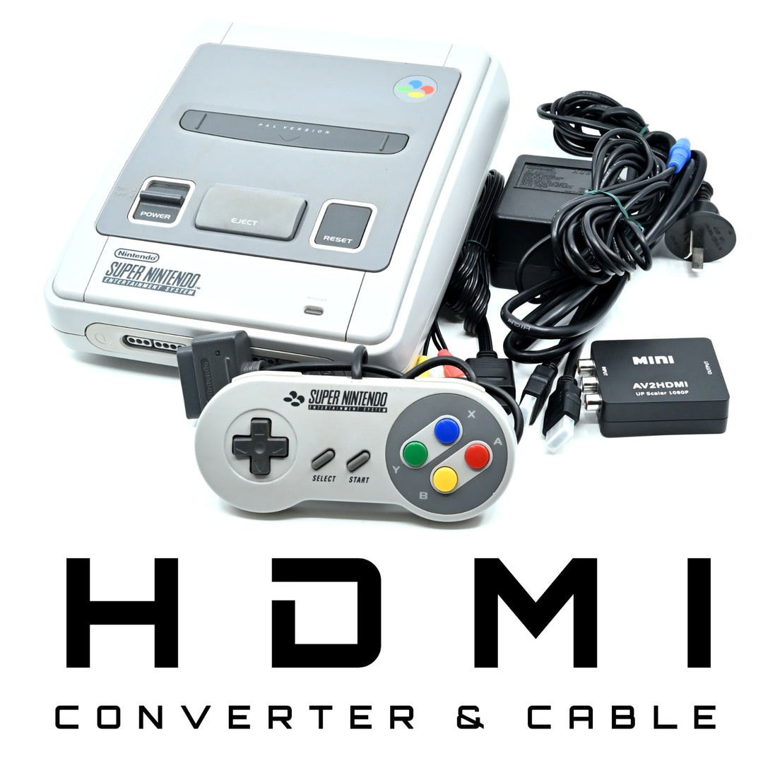 Super Nintendo Console / SNES Console - (1 or 2) GENUINE CONTROLLERS + HDMI!