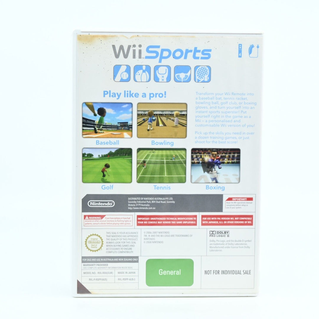 1st Print Wii Sports - Nintendo Wii Game + Manual - PAL - MINT DISC!