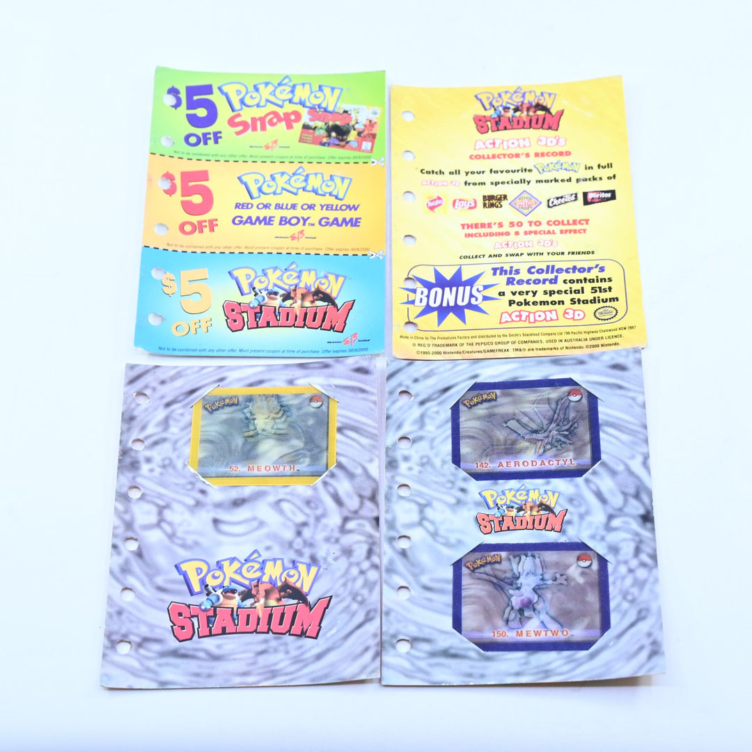 Pokemon Stadium - Action 3D's Collectors Record - Complete Set - Lays