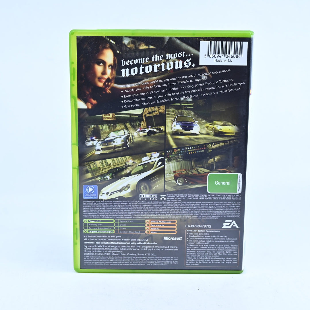 Need For Speed: Most Wanted - Original Xbox Game + Manual - PAL - MINT DISC!