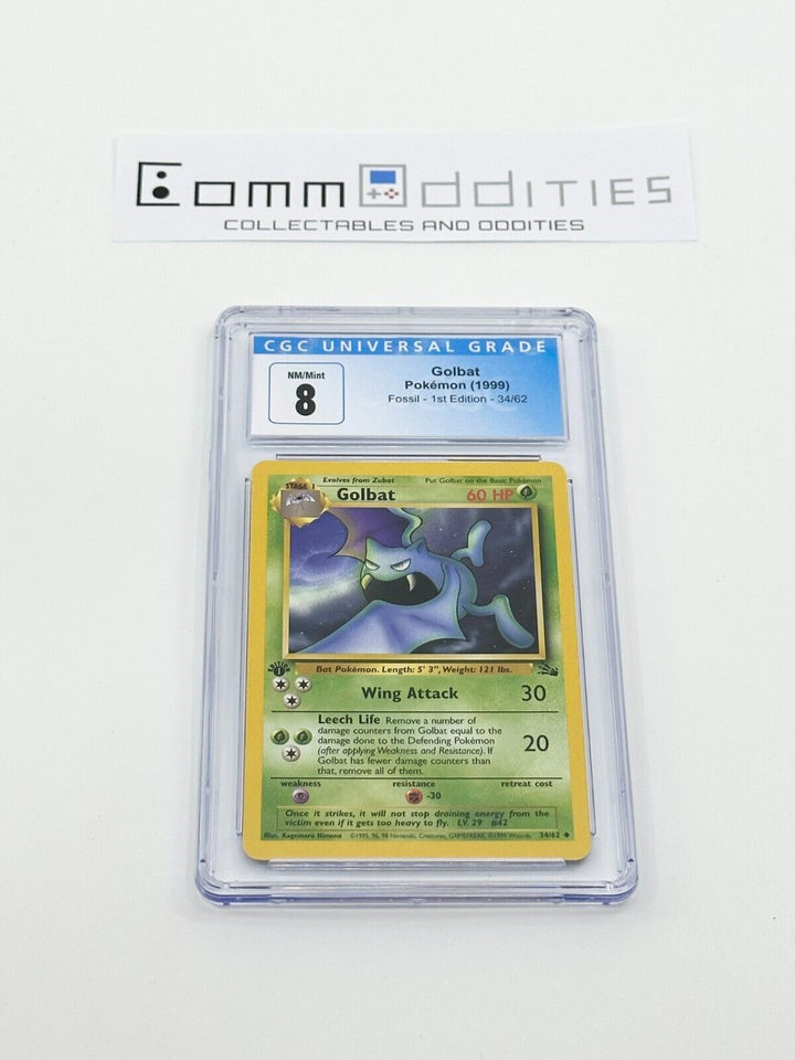 Golbat 1st Edition CGC 8 Card - 1999 Pokemon Fossil Set 34/62 - FREE POST!
