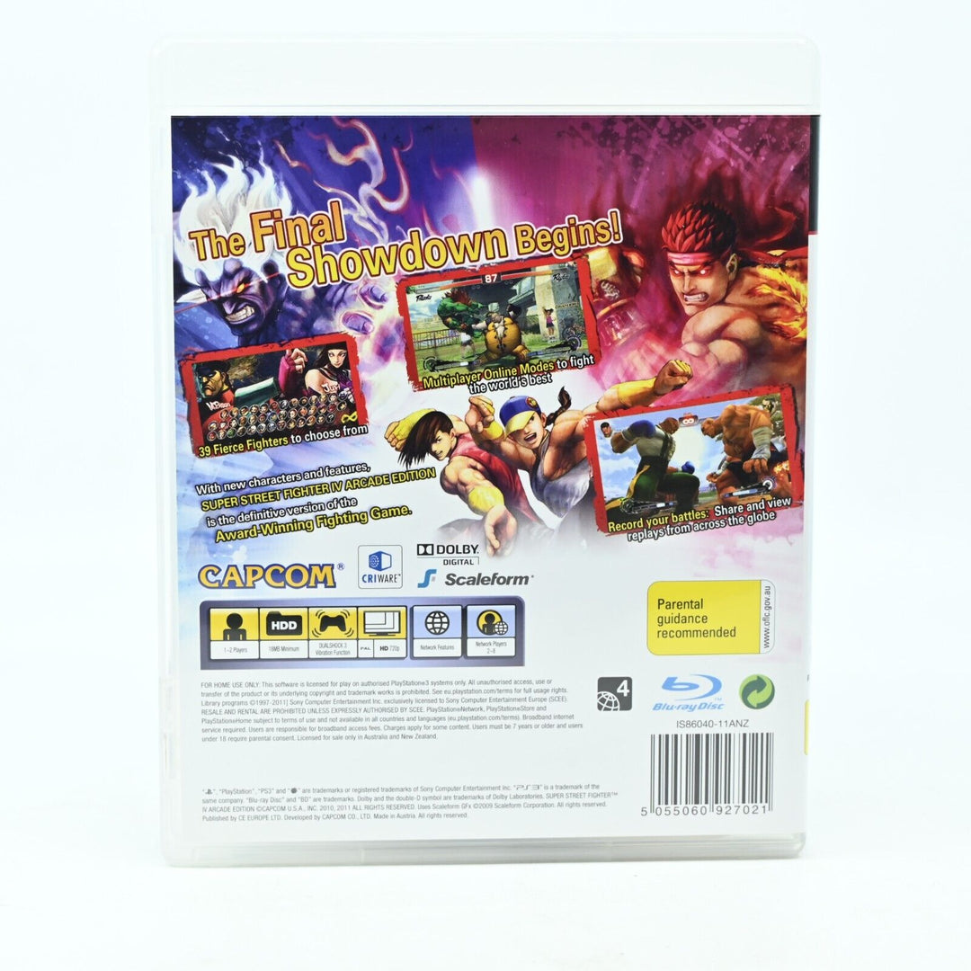 Super Street Fighter IV Arcade Edition - Sony Playstation 3 / PS3 Game + Manual