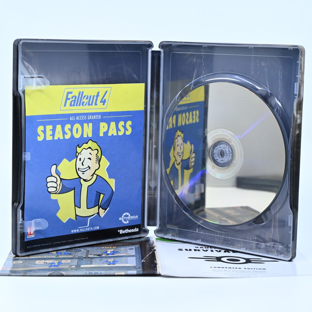 LIKE NEW! Fallout 4 - Steelbook + Perk Poster - Xbox One