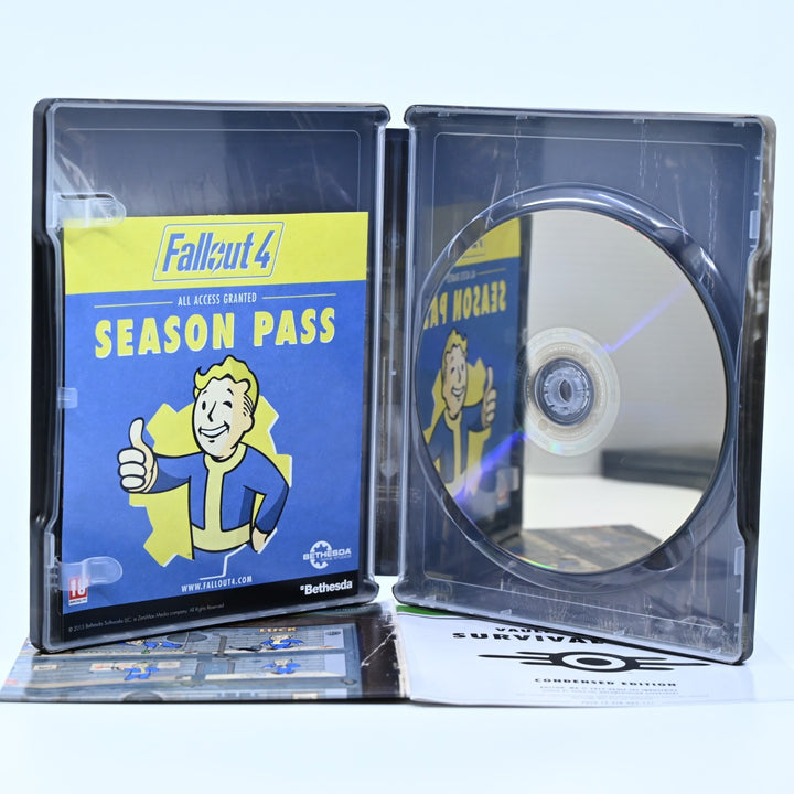 LIKE NEW! Fallout 4 - Steelbook + Perk Poster - Xbox One