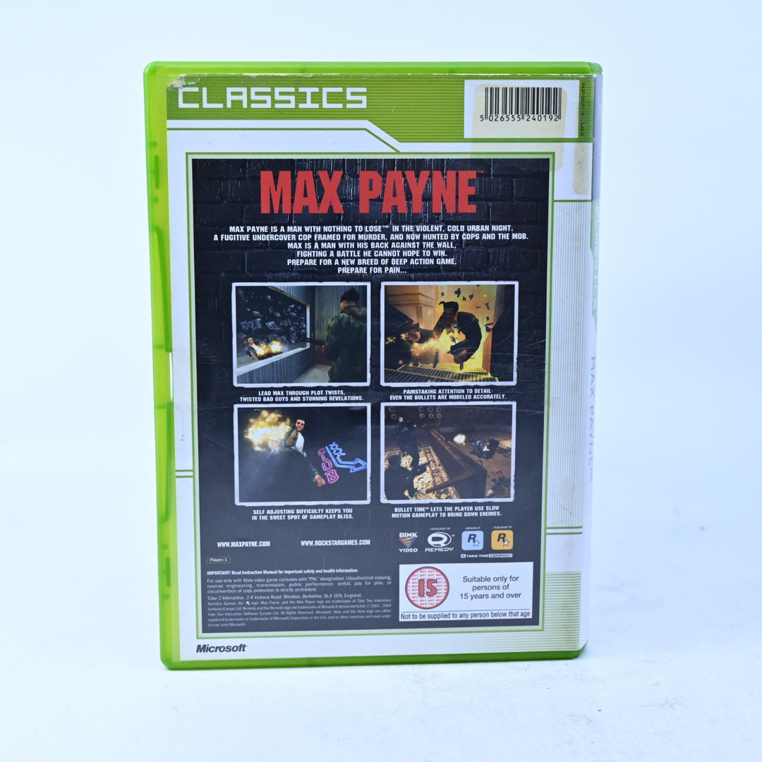 Max Payne - Original Xbox Game + Manual - PAL - MINT DISC!