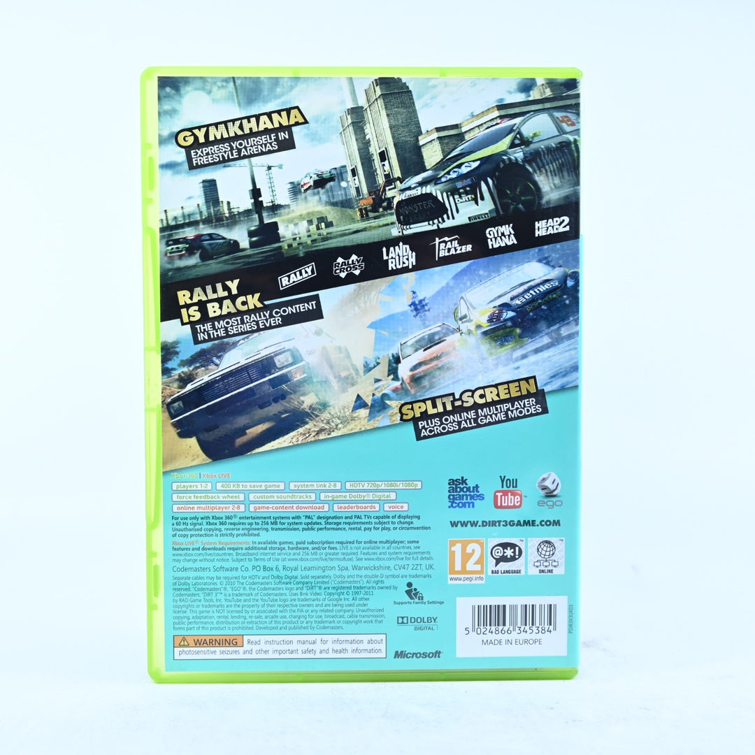DiRT 3 - Xbox 360 Game + Manual - PAL - MINT DISC!