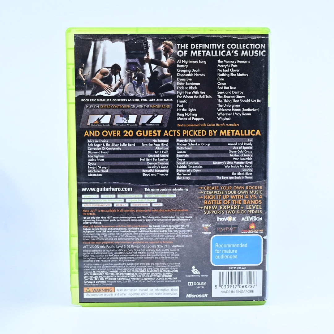 Guitar Hero: Metallica - Xbox 360 Game + Manual - PAL - MINT DISC!