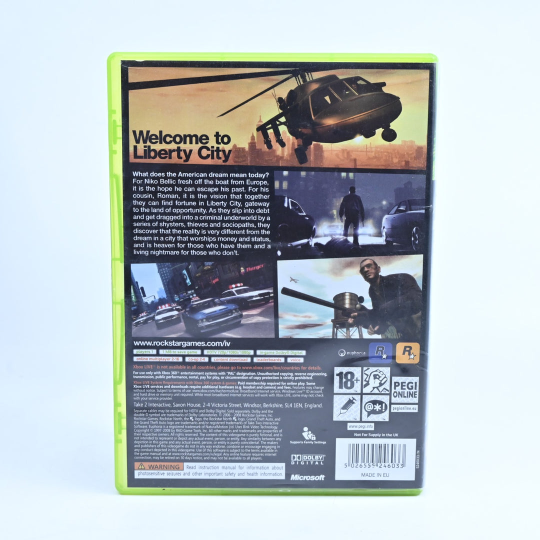 Grand Theft Auto IV 4 - Xbox 360 Game + Manual + Map - PAL - MINT DISC!