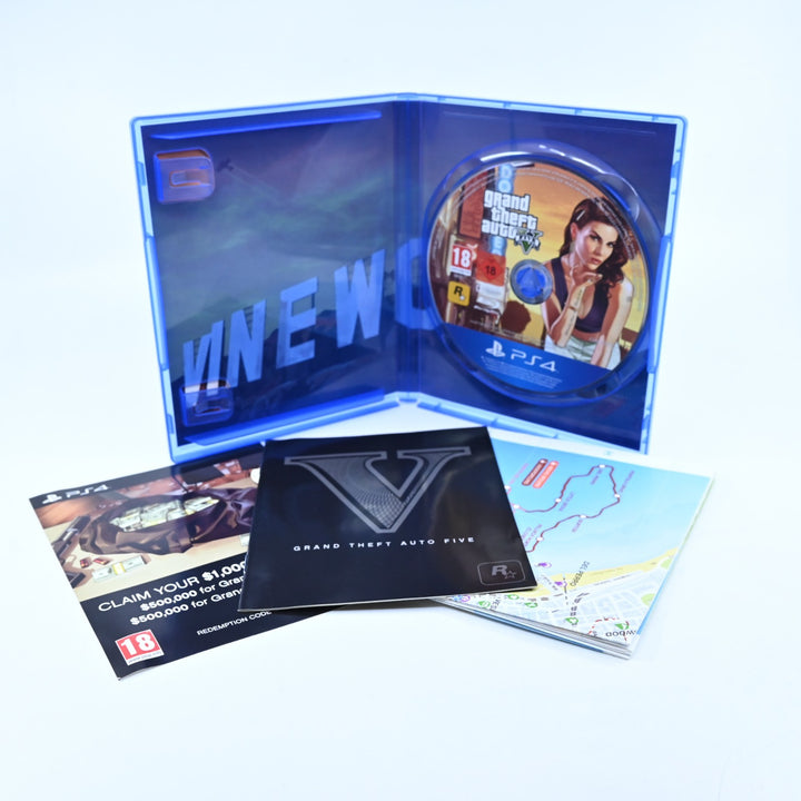 Grand Theft Auto V 5 - Sony Playstation 4 / PS4 Game + Manual + Map - MINT DISC!
