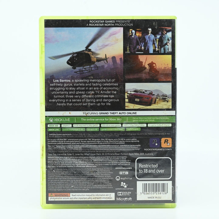 Grand Theft Auto V - No Map - Xbox 360 Game - PAL - FREE POST!