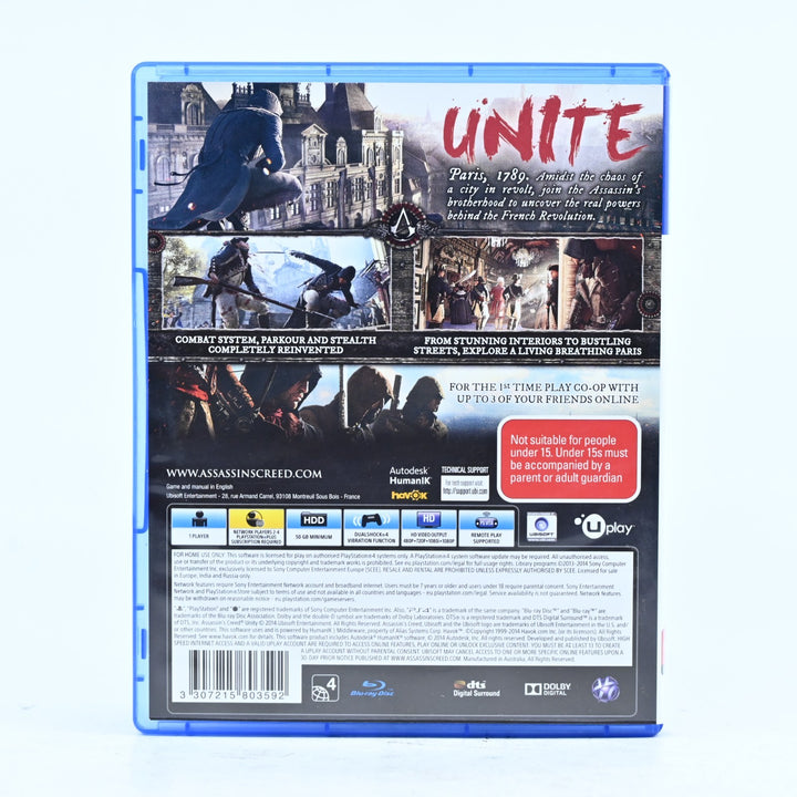 Assassin's Creed: Unity - Sony Playstation 4 / PS4 Game - FREE POST!
