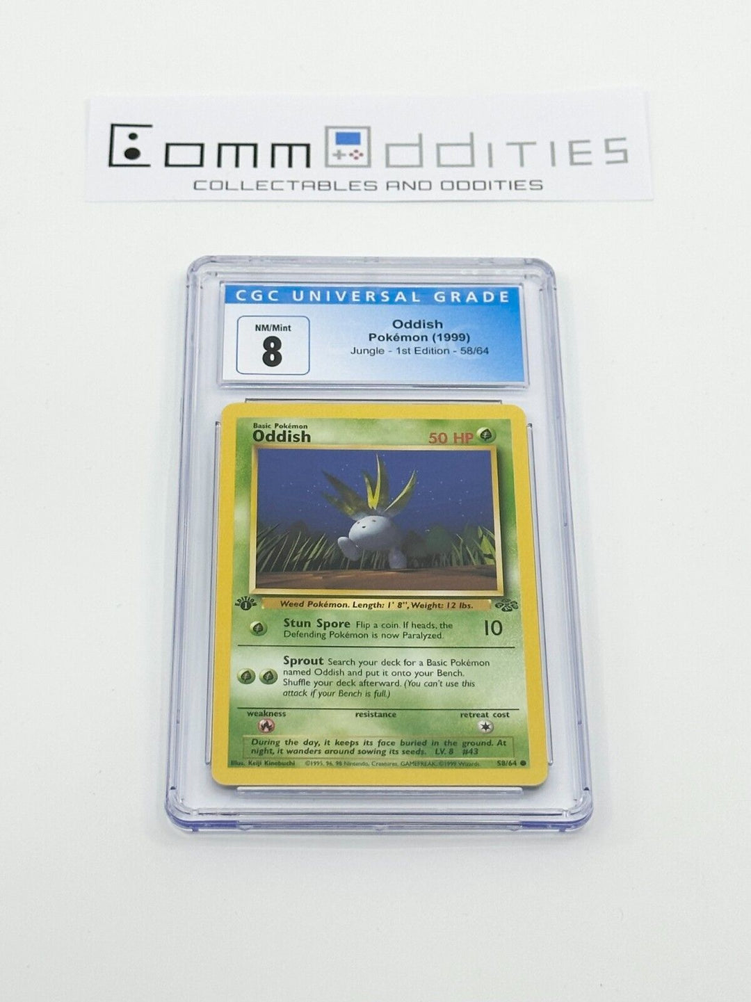 Oddish 1st Edition CGC 8 Pokemon Card - 1999 Jungle Set 58/64 - FREE POST!