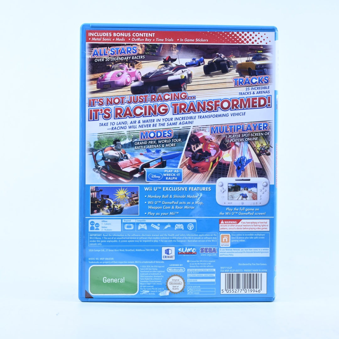 Sonic & All-Stars Racing Transformed Special Edition - Nintendo Wii U Game - PAL