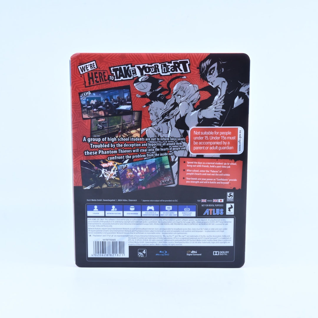 Persona 5 - Steelbook Edition - Sony Playstation 4 / PS4 Game - MINT DISC!