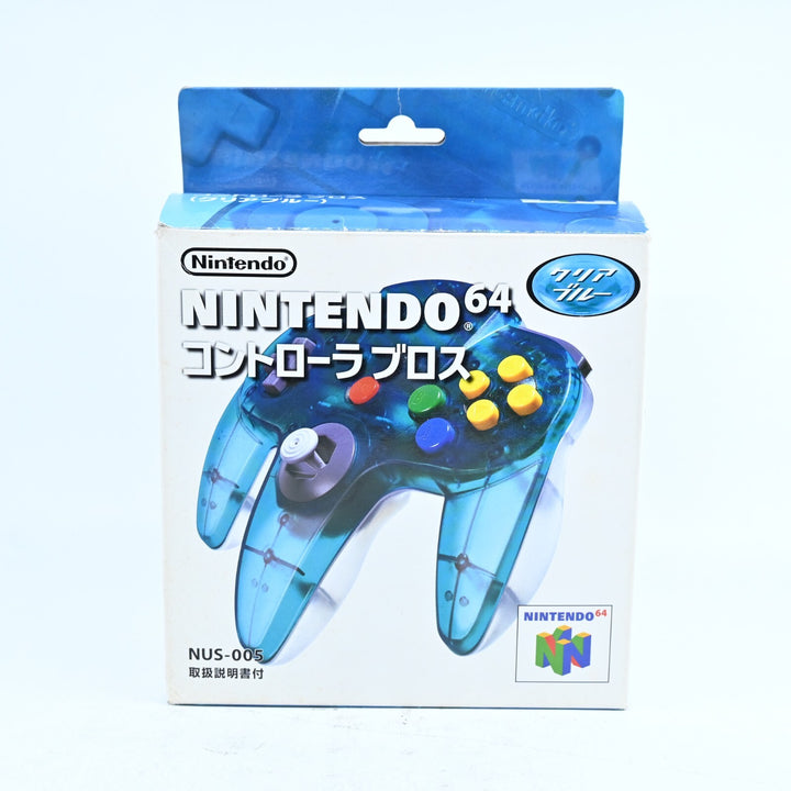 N64 Clear Blue Controller Japanese NUS-005 Boxed - N64 / Nintendo 64 Accessory