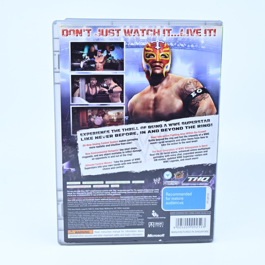 WWE Smackdown vs Raw 2007 - Xbox 360 Game + Manual - PAL - MINT DISC!