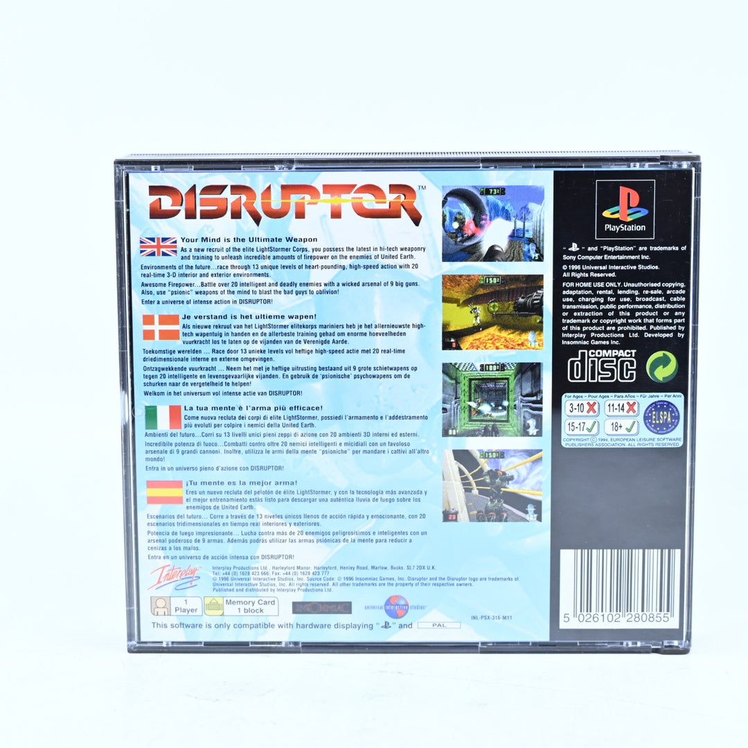 Disruptor - Sony Playstation 1 / PS1 Game + Manual - PAL - MINT DISC!