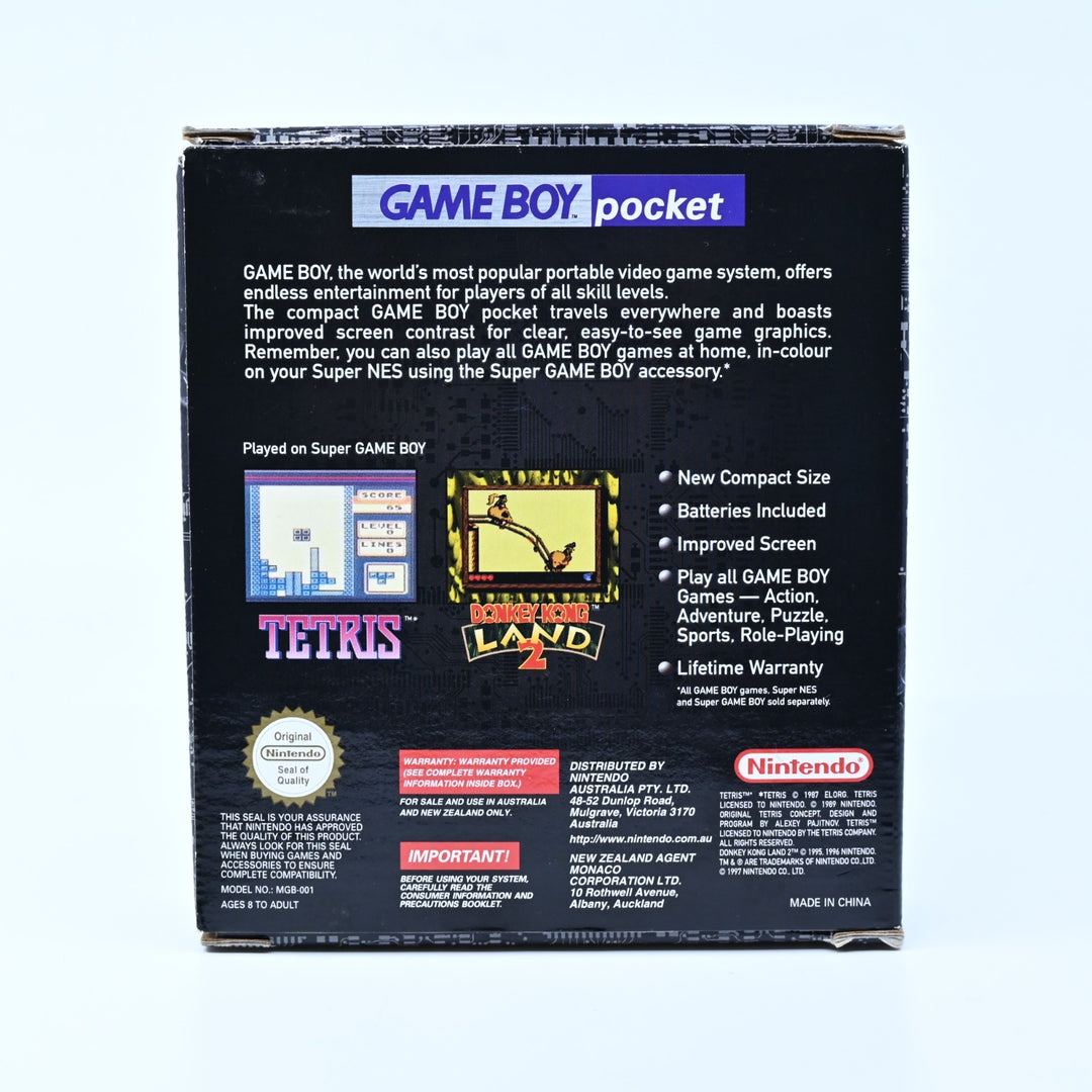 Black Nintendo Gameboy Pocket Boxed Console - AUS PAL - FREE POST!