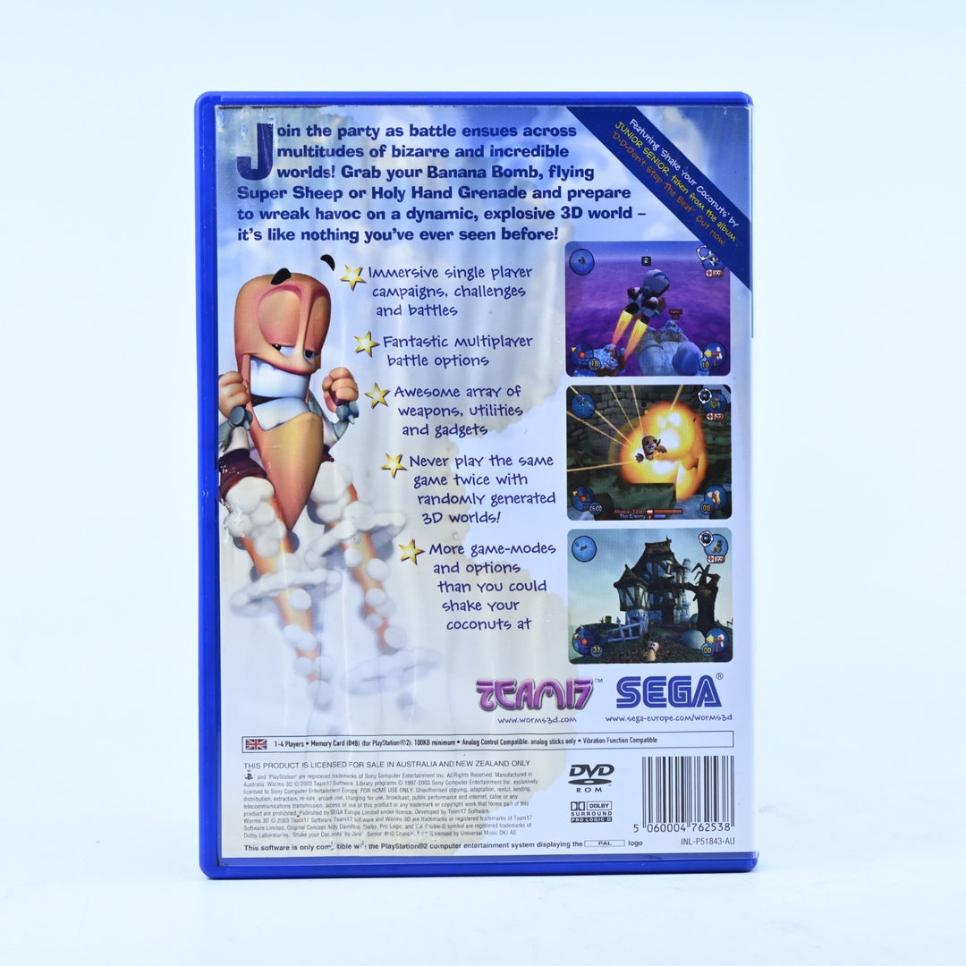 Worms 3D - Sony Playstation 2 / PS2 Game + Manual - PAL - MINT DISC!