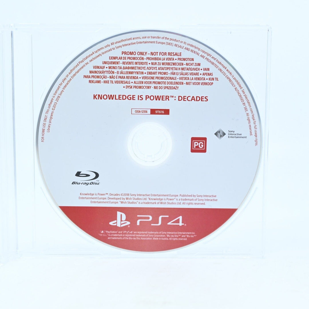 Knowledge is Power: Decades - Promo Disc - PS4 Game - Disc Only - MINT DISC!