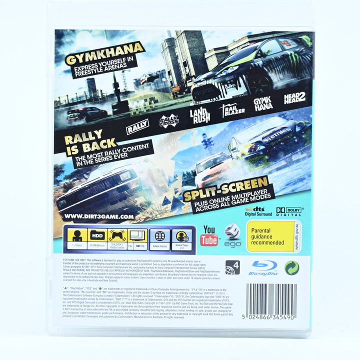 Dirt 3 - Sony Playstation 3 / PS3 Game + Manual - FREE POST!