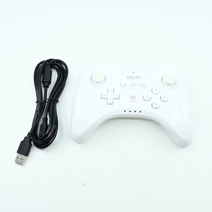 White Wii U Pro Controller + charging cable - Nintendo Wii U Accessory - PAL