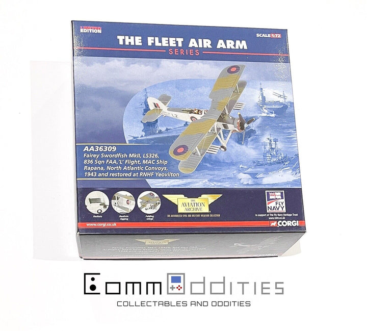 AS NEW! CORGI FLEET AIR ARM SERIES FAIRLEY SWORDFISH AA36309 Plane