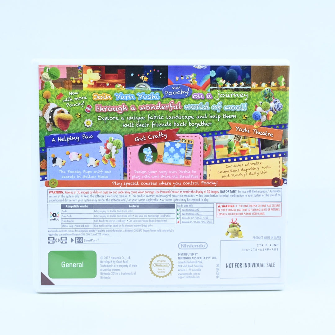 Poochy & Yoshi's Woolly World  - Nintendo 3DS Game - PAL - FREE POST!