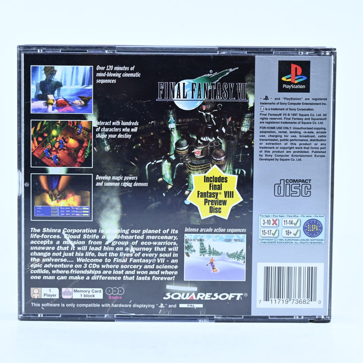 Final Fantasy VII - Sony Playstation 1 / PS1 Game + Manual - PAL - MINT DISC!