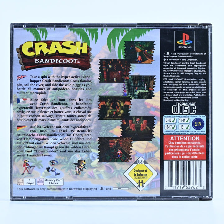 Crash Bandicoot - Sony Playstation 1 / PS1 Game + Manual + Demo - PAL