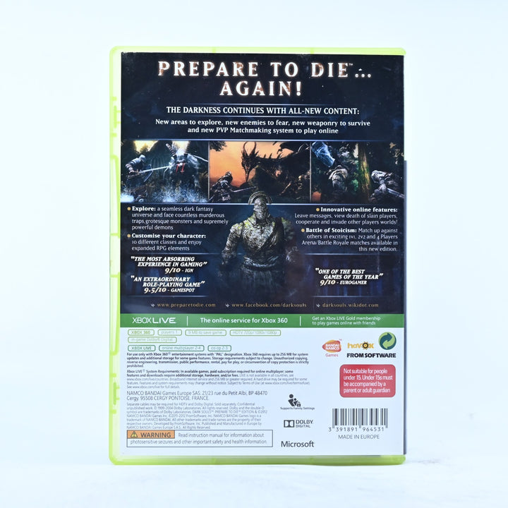 Dark Souls: Prepare To Die Edition - Xbox 360 Game + Manual - PAL - MINT DISC!